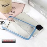 Wholesale iPhone 11 Pro (5.8in) Pro Slim Clear Hard Color Bumper Case (Blue)